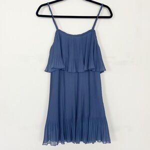 MUSTARD SEED PLEATED MINI DRESS IN BLUE SIZE SMALL SPAGHETTI STRAPS